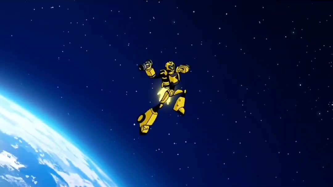 Bumblebee throws Unstable Destronium in Space