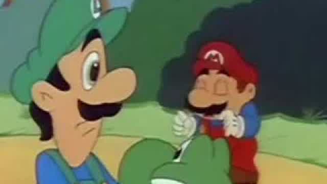 Mario Chucks Paint at Dinosaurs