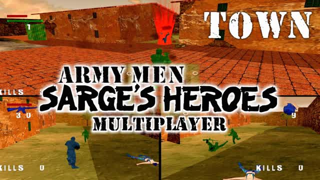 Army Men: Sarge's Heroes - Multiplayer Deathmatch: Town - Sega Dreamcast