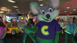 Mascot Mouse dances to Stayin' Alive