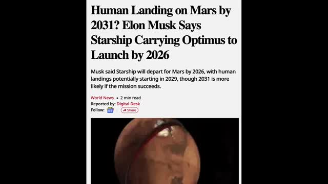 MUSK ANNOUNCES WERE GOING TO MARS IN 2026! WHILE NASA & SPACE X TEAM UP FOR A SPACE RESCUE PSYOP!