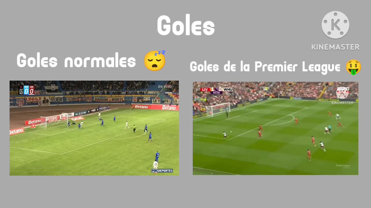 Goles normales vs goles de la Premier League