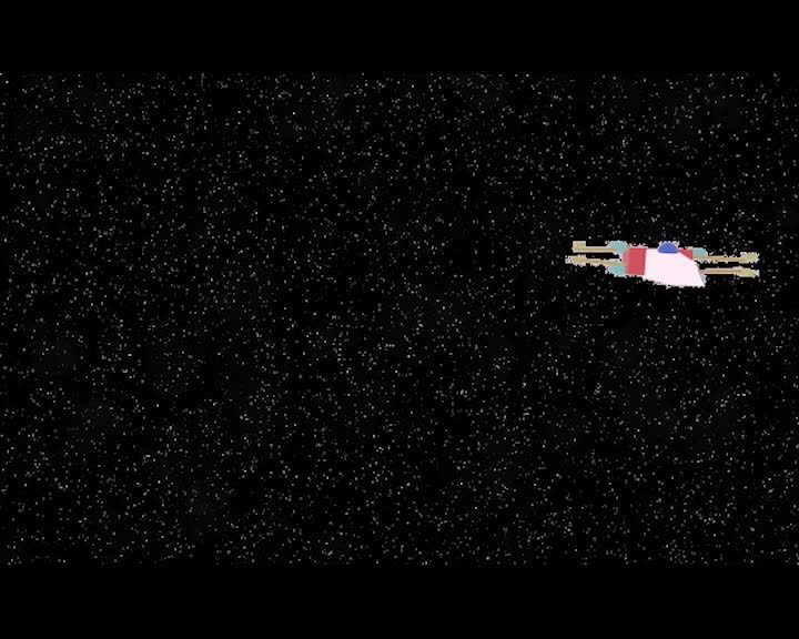 prueba animación 3D blender nave espacial volando