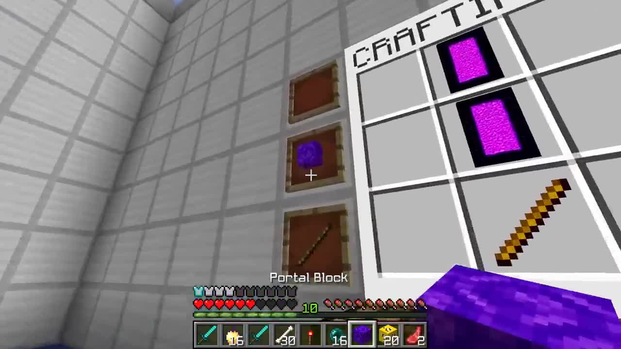 HOW TO CRAFT a NETHER PORTAL SWORD in Minecraft SECRET RECIPE _O_