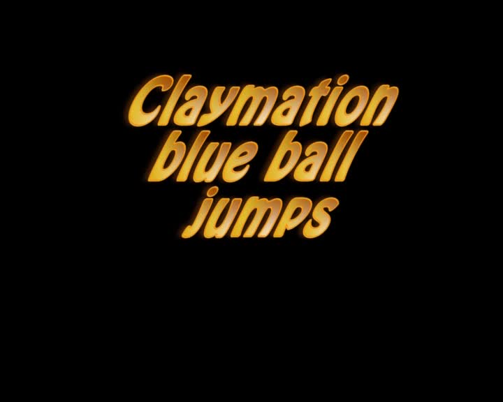 claymation blue ball jumps