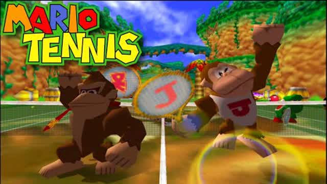 MONKEYS PLAY TENNIS!？🐒 - 2 Vs 2 - Donkey Kong & DK Jr. - Mario Tennis 64 (2 Player) Gameplay