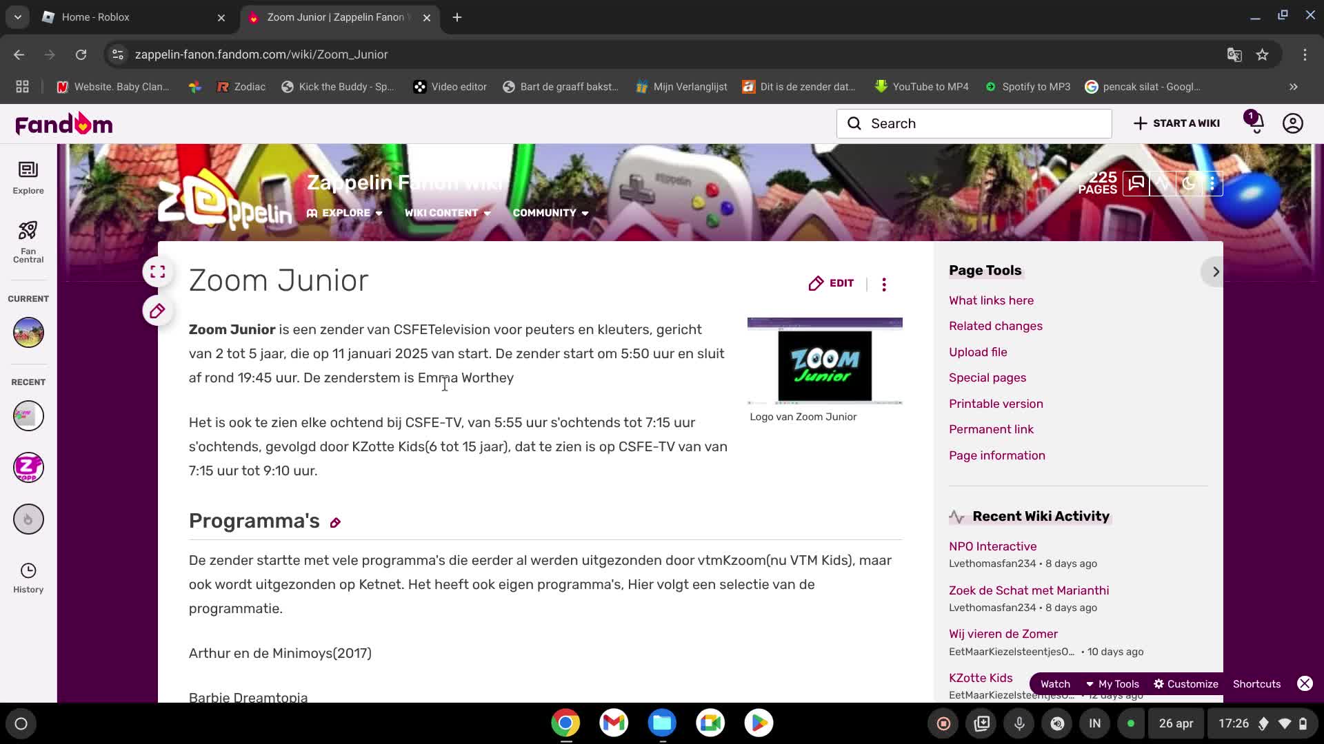 KZotte Kids en Zoom Junior op fandom zoeken