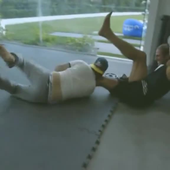 Avicii boxed with his friend.