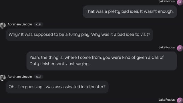 Chatting with c.ai characters and causing havoc
