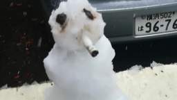 Snow man lights up a cig #minis