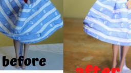 How to fix broken barbie dress?How to repair Vintage Barbie Suburban Shopper dress?Coco Chanel insp.