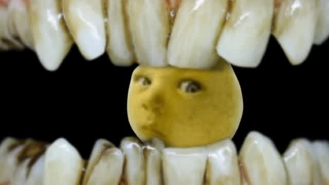 Bob trys to eat pear